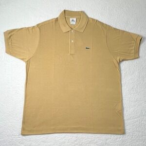 LACOSTE Logo Polo Shirt Cotton Short‎ Sleeve Soft Brown Men's US Size XL VTG NWT